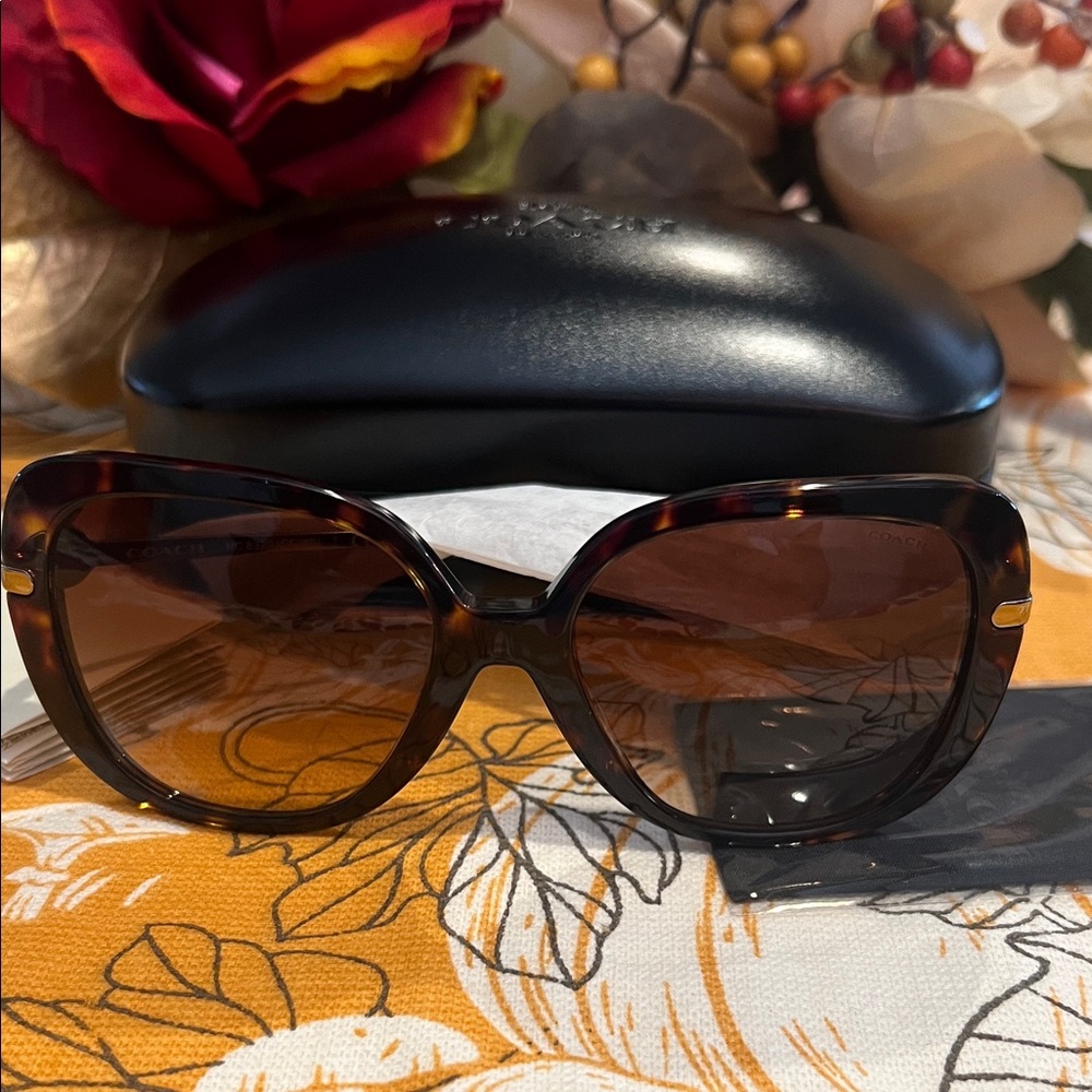 Coach Tortoise Shell Sunglasses - Picture 2 of 14